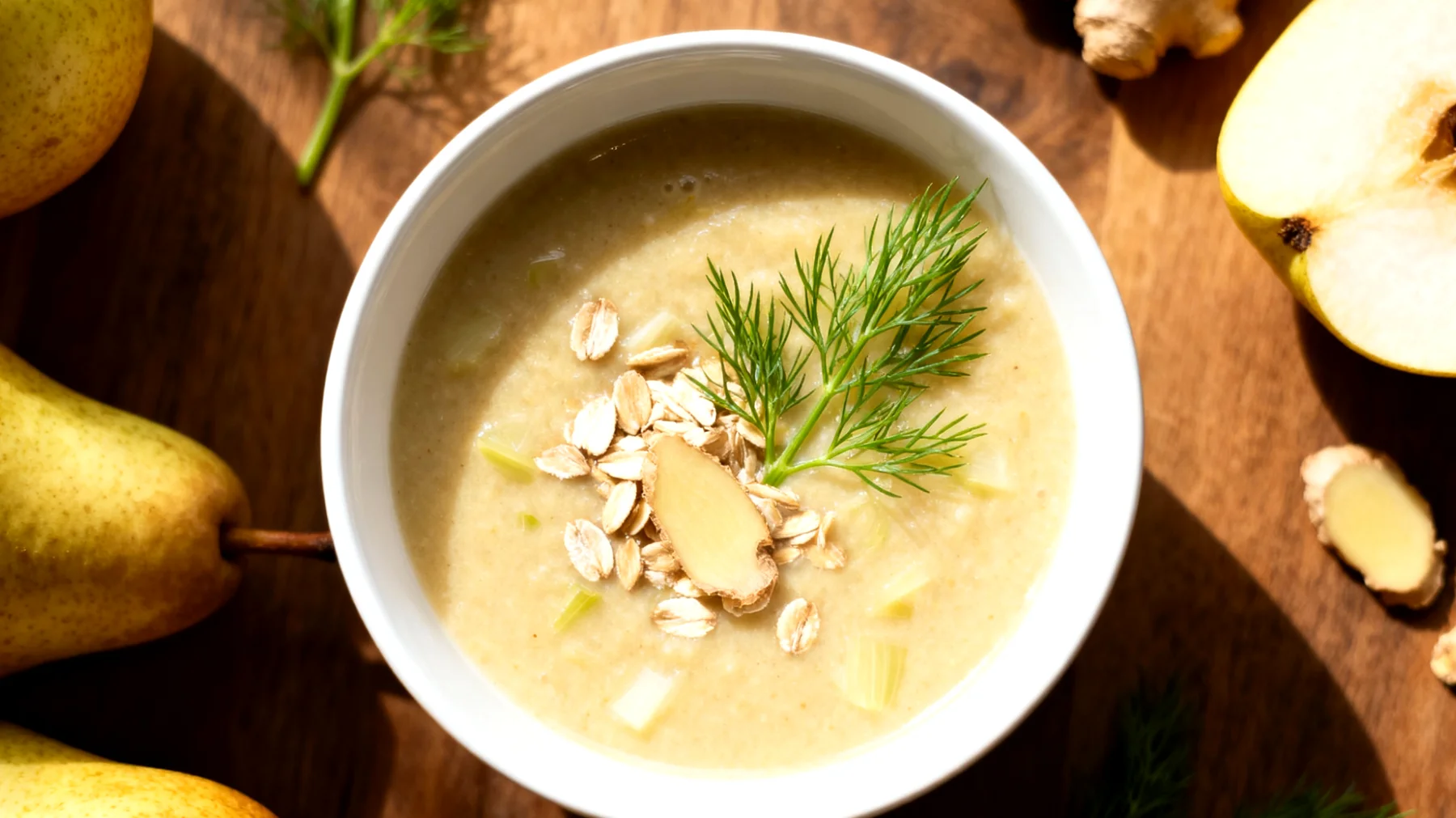 Fenchel-Birnen-Suppe mit Hafer und Ingwer"